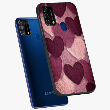 Layered Paper Hearts Glass Case displayed in angled mockup highlighting creative paper craft heart design with romantic aesthetic.