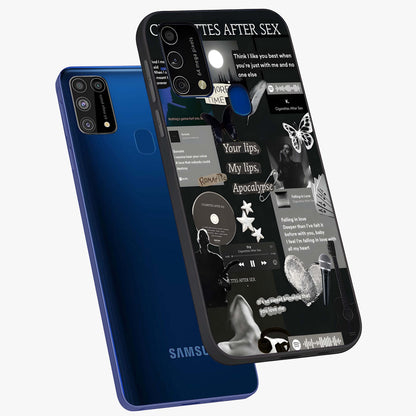 Midnight Love Echo Glass Case displayed in angled mockup highlighting elegant love inspired design with deep aesthetic style.