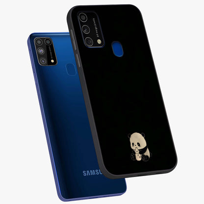 Midnight Panda Love Glass Case displayed in angled mockup highlighting adorable panda illustration with midnight aesthetic.