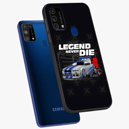 Midnight Racing Legacy Glass Case displayed in angled mockup highlighting dynamic automotive design with bold midnight aesthetic.