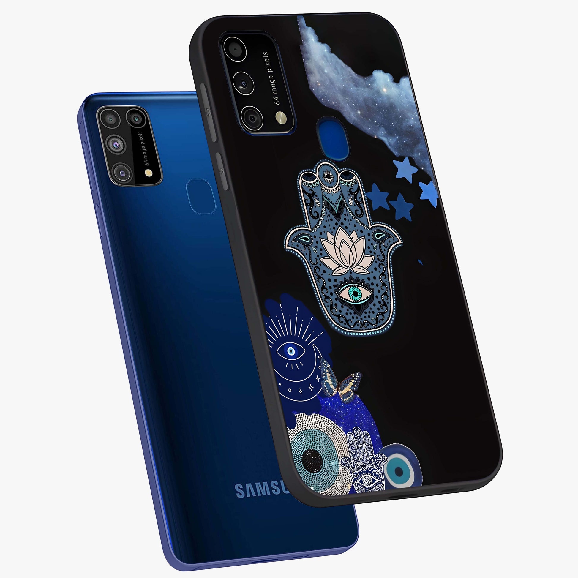 Mystic Hand Aura Glass Case displayed in angled mockup highlighting magical aura design with spiritual aesthetic style.