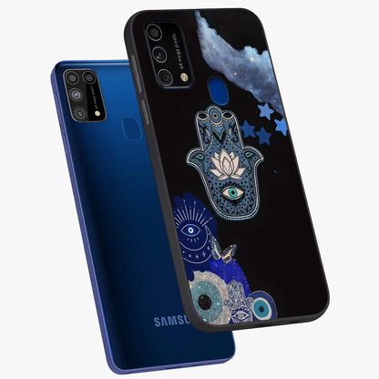 Mystic Hand Aura Glass Case displayed in angled mockup highlighting magical aura design with spiritual aesthetic style.