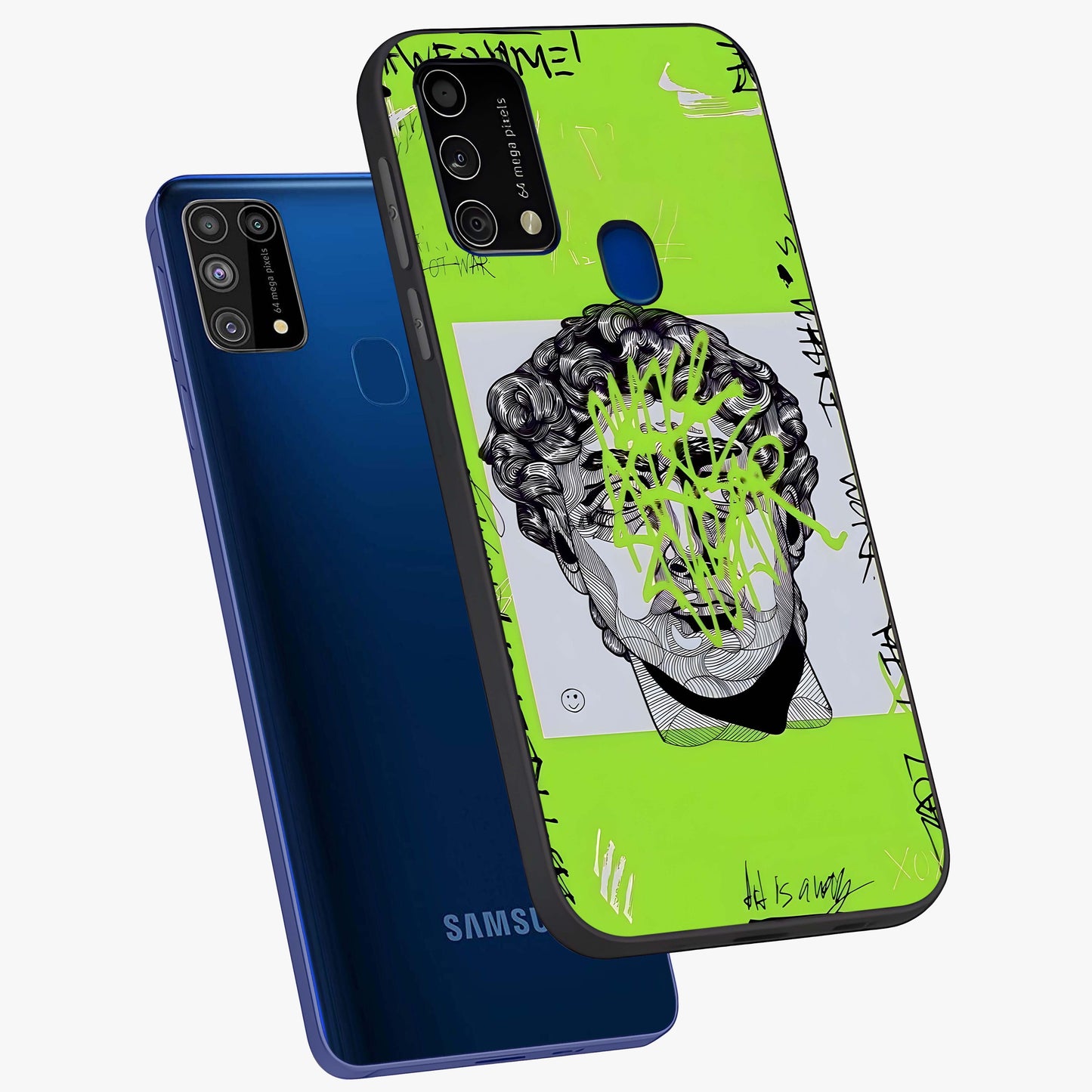 Neo Graffiti Rebellion Glass Case displayed in angled mockup highlighting urban street art design with rebellious aesthetic.