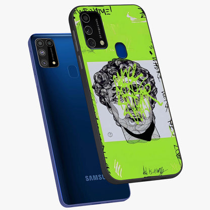 Neo Graffiti Rebellion Glass Case displayed in angled mockup highlighting urban street art design with rebellious aesthetic.