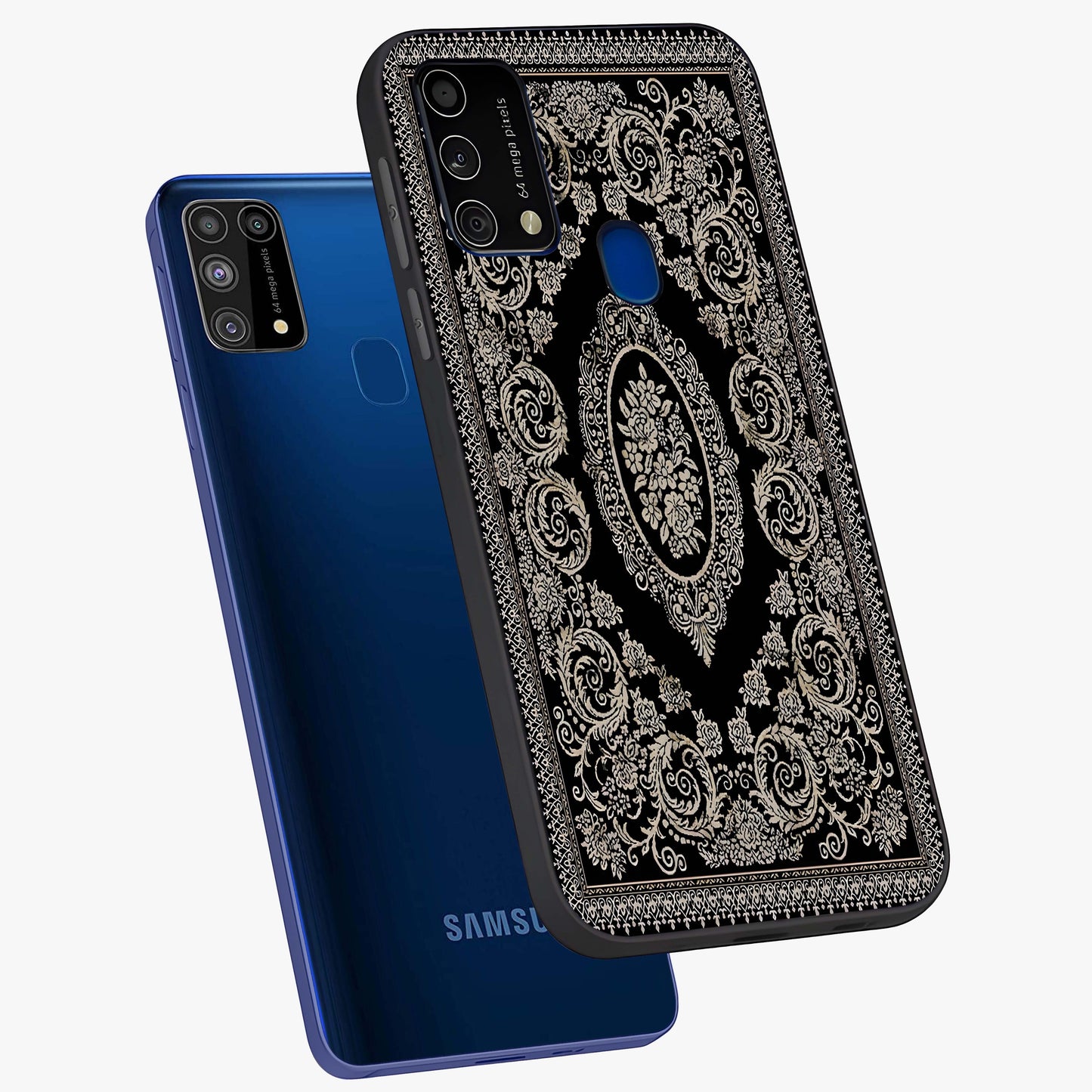 Noir Bloom Elegance Glass Case displayed in angled mockup highlighting refined flower design with stylish noir aesthetic.