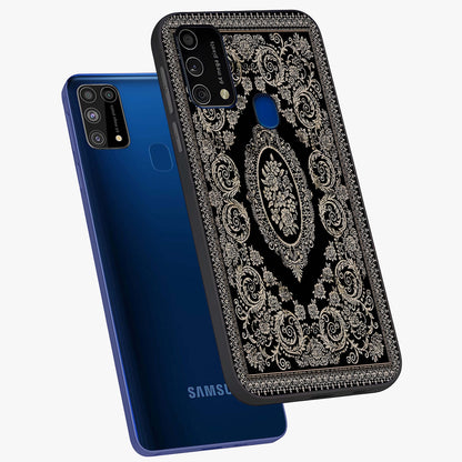 Noir Bloom Elegance Glass Case displayed in angled mockup highlighting refined flower design with stylish noir aesthetic.