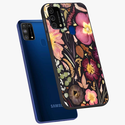 Petal Dream Tapestry Glass Case displayed in angled mockup highlighting decorative petal pattern with elegant botanical aesthetic.
