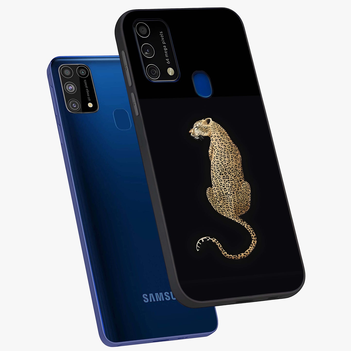 Regal Leopard Glass Case displayed in angled mockup highlighting powerful animal illustration with stylish wild aesthetic.