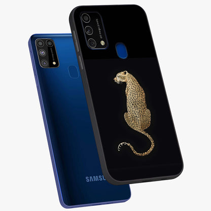 Regal Leopard Glass Case displayed in angled mockup highlighting powerful animal illustration with stylish wild aesthetic.