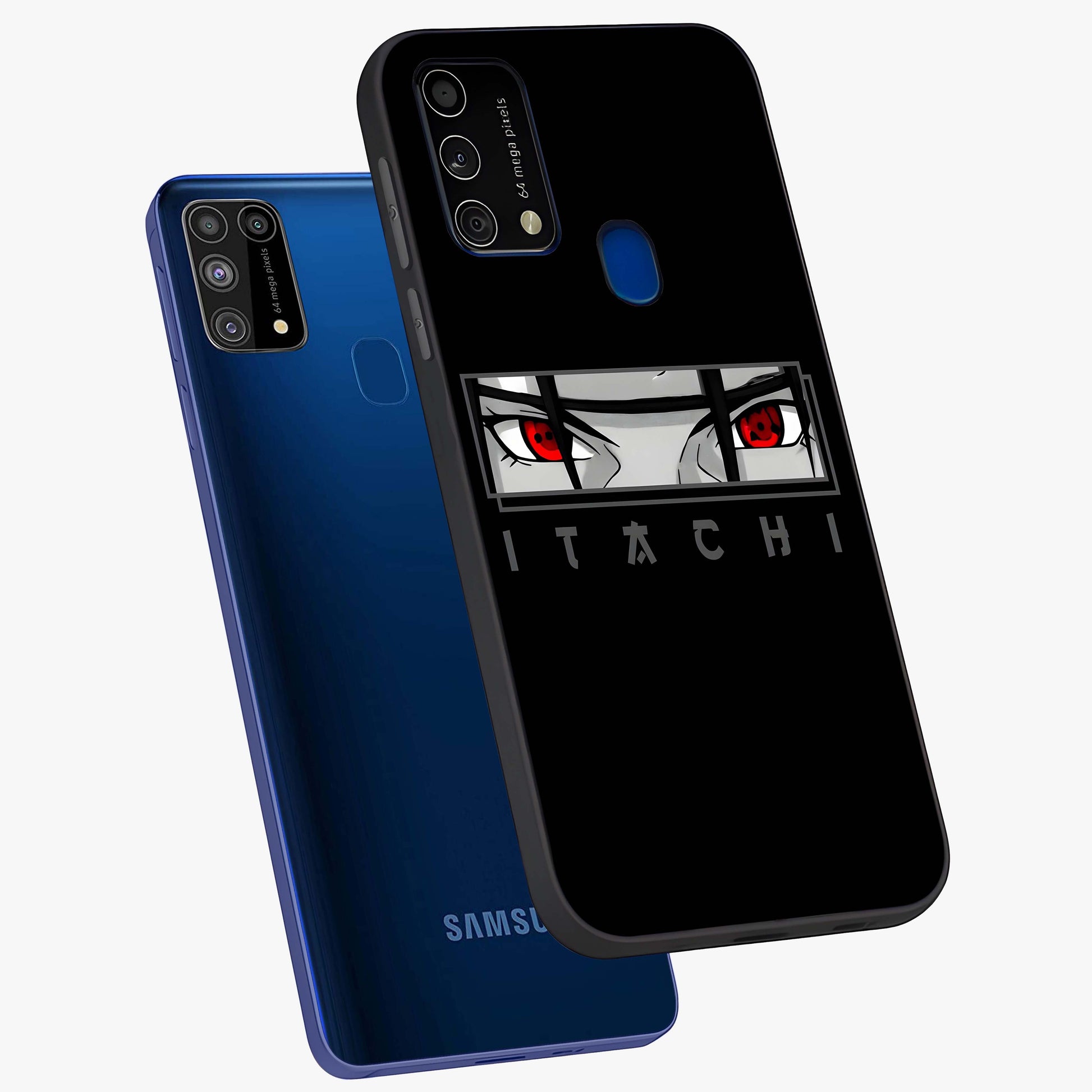 Scarlet Gaze Dominance Glass Case displayed in angled mockup highlighting intense visual design with bold scarlet aesthetic.
