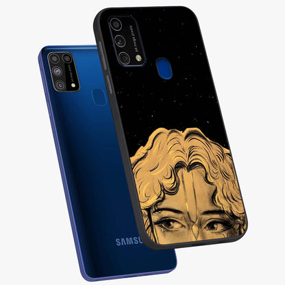 Shri Krishna Art Glass Case displayed in angled mockup highlighting spiritual Krishna illustration with divine aesthetic.