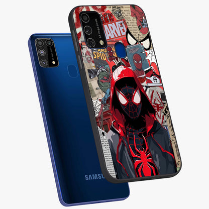 Spider Collage Street Glass Case displayed in angled mockup highlighting dynamic street style collage design with comic aesthetic.
