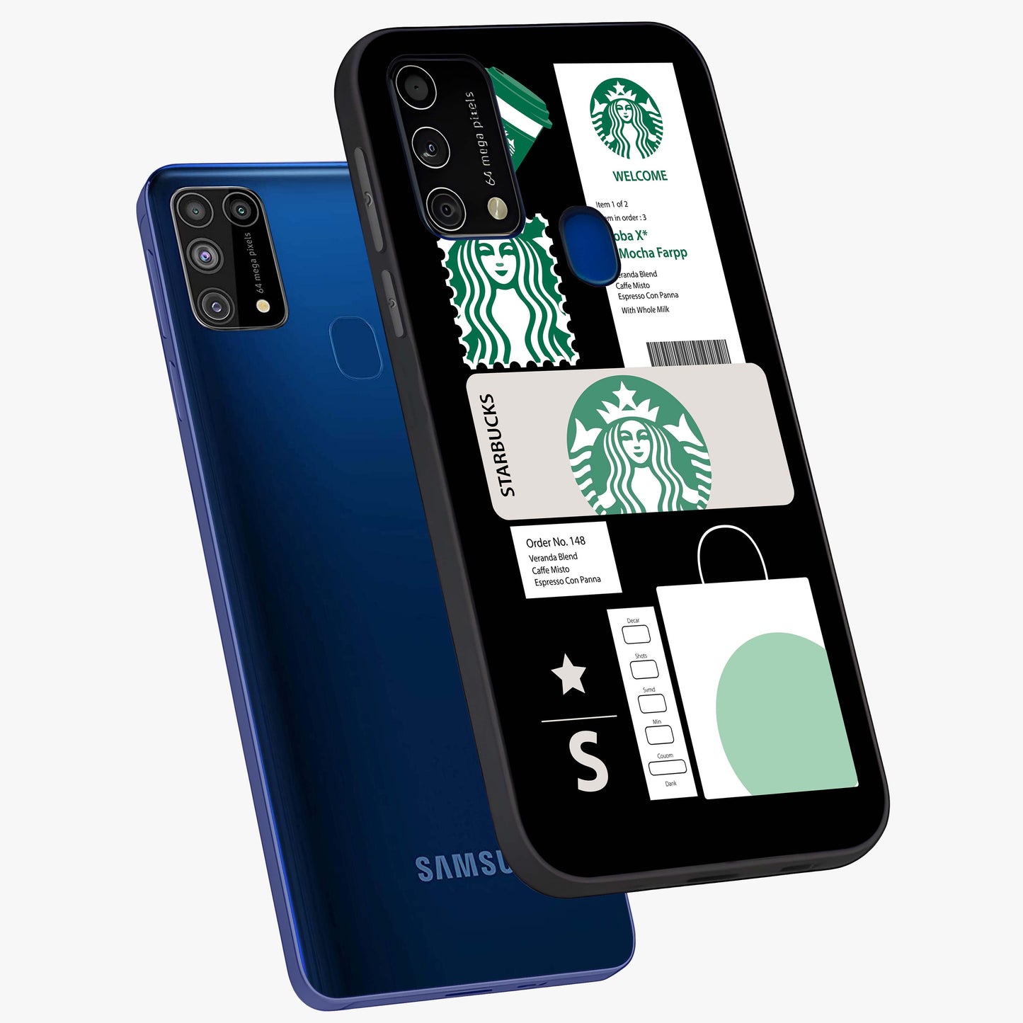 Starbucks Mocha Glass Case displayed in angled mockup highlighting stylish mocha themed design with cozy café aesthetic.