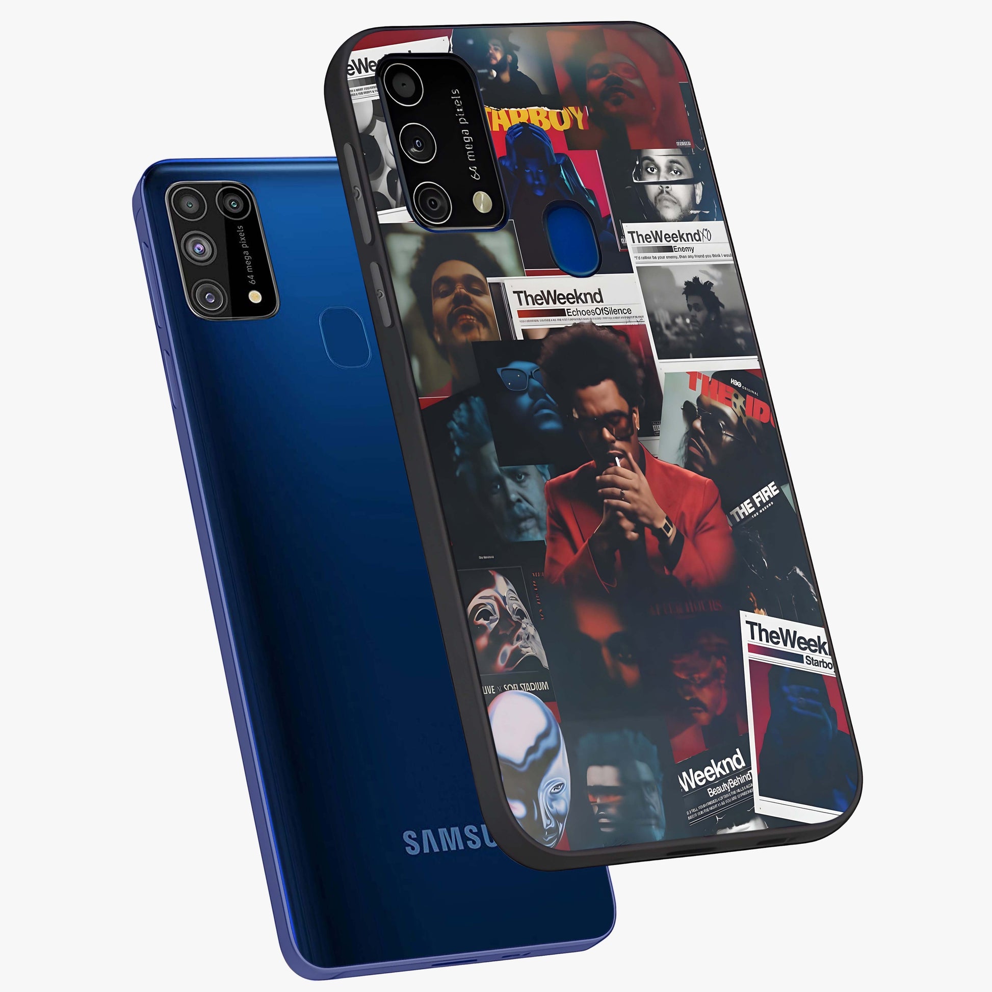 The Weeknd Glass Case displayed in angled mockup highlighting stylish pop culture inspired design with modern aesthetic.