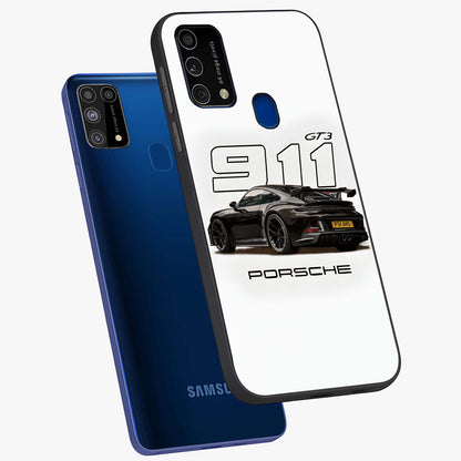 Turbo Legacy Icon Glass Case displayed in angled mockup highlighting dynamic automotive design with performance aesthetic.