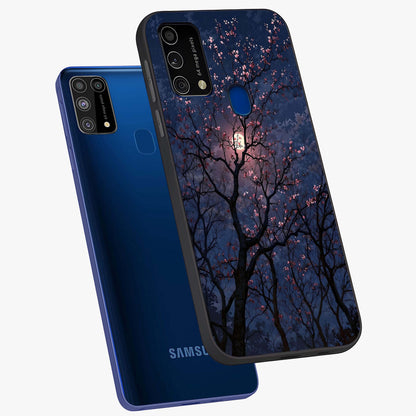 Twilight Sakura Serenade Glass Case displayed in angled mockup highlighting delicate sakura flower design with dreamy aesthetic.