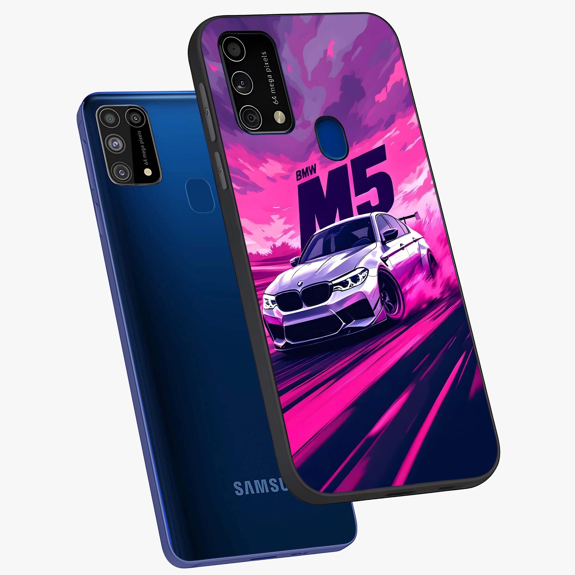 Velocity Drift Pulse Glass Case displayed in angled mockup highlighting dynamic drift design with sporty automotive aesthetic.