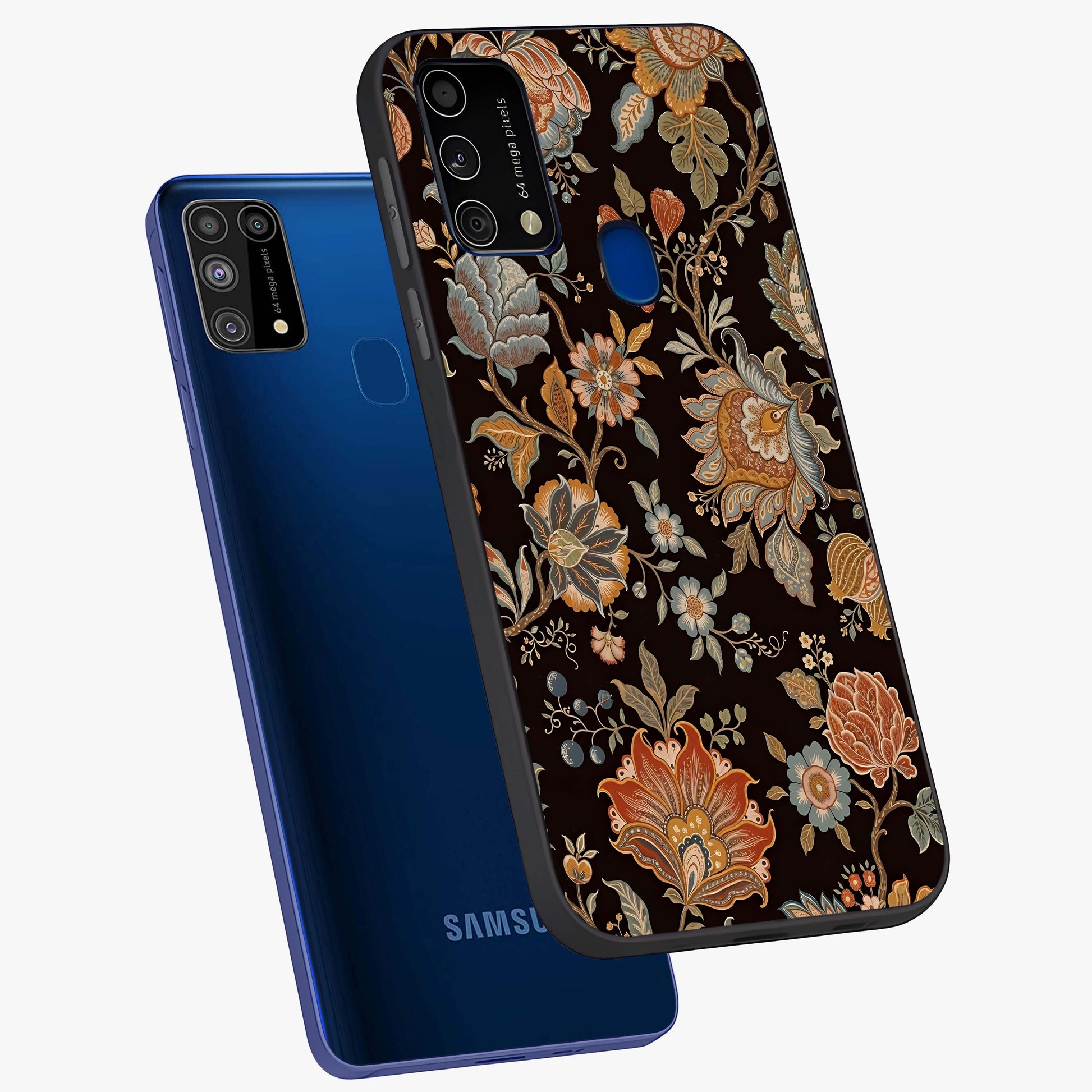 Vintage Floral Dream Glass Case displayed in angled mockup highlighting elegant vintage flower design with soft aesthetic style.
