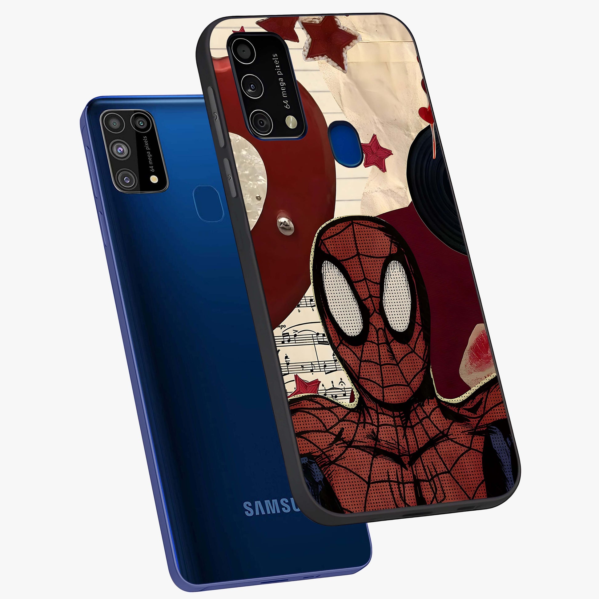 Web Warrior Vibes Glass Case displayed in angled mockup highlighting dynamic web design with comic style aesthetic.