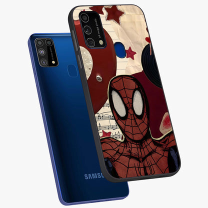 Web Warrior Vibes Glass Case displayed in angled mockup highlighting dynamic web design with comic style aesthetic.