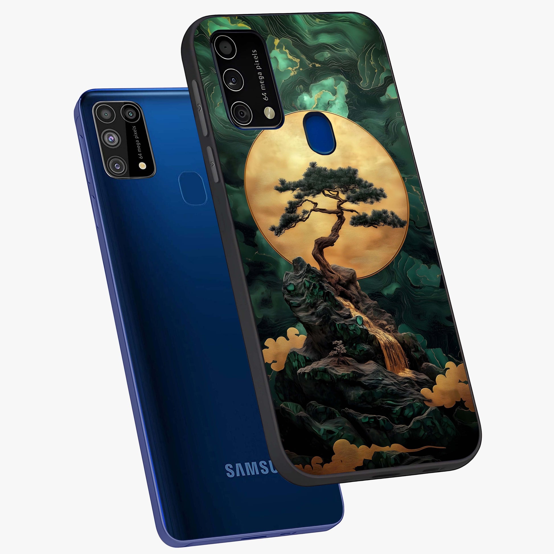 Zen Moon Rise Glass Case displayed in angled mockup highlighting peaceful lunar design with zen aesthetic style.