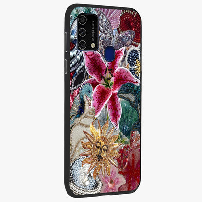 Beaded Garden Fantasy Glass Case upright view showcasing whimsical garden aesthetic with artistic bead details.