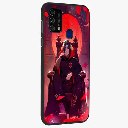 Blood Moon Sovereign Glass Case upright view showcasing powerful moon inspired artwork with cosmic aesthetic style.