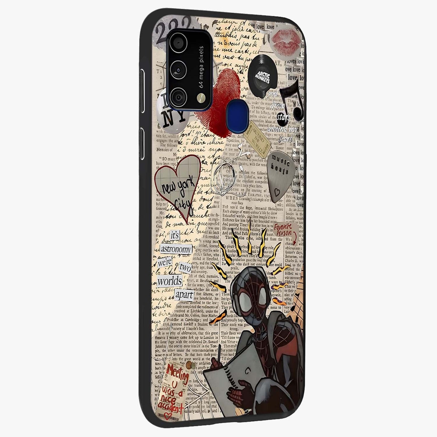 City Dream Sketch Glass Case upright view showcasing urban skyline artwork with stylish hand drawn design.