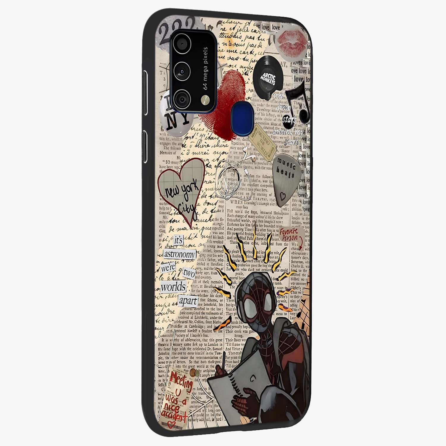 City Dream Sketch Glass Case upright view showcasing urban skyline artwork with stylish hand drawn design.