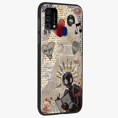 City Dream Sketch Glass Case upright view showcasing urban skyline artwork with stylish hand drawn design.