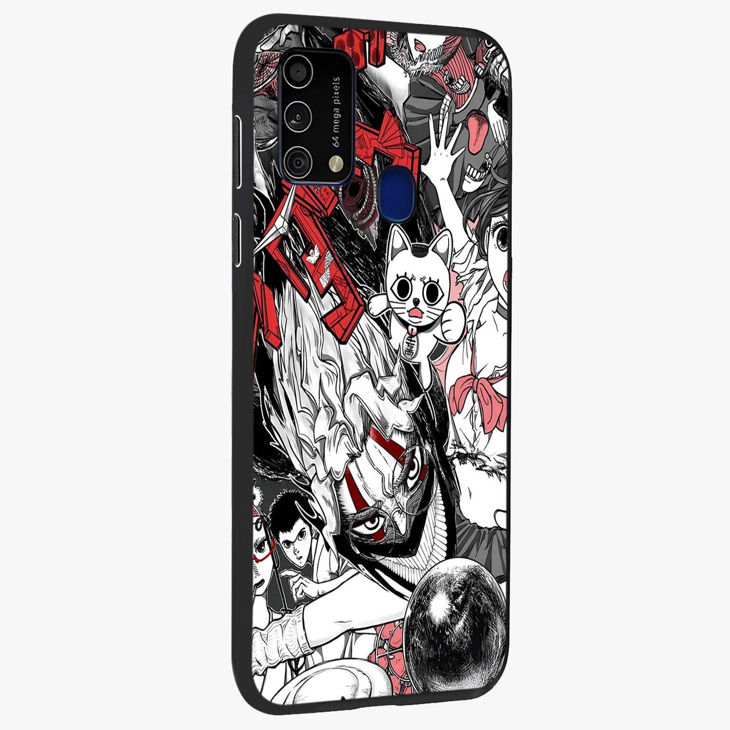 Crimson Chaos Panel Glass Case upright view showcasing intense crimson artwork with dramatic aesthetic style.