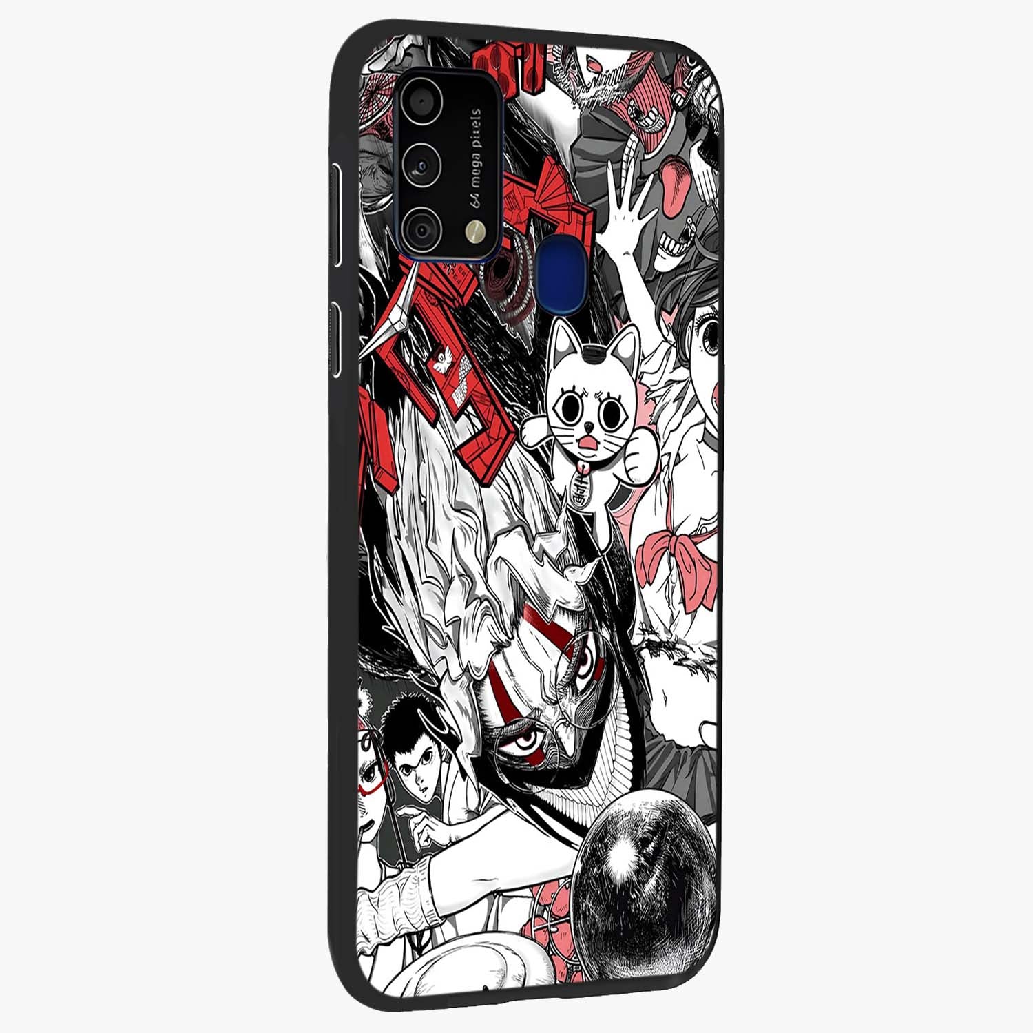 Crimson Chaos Panel Glass Case upright view showcasing intense crimson artwork with dramatic aesthetic style.