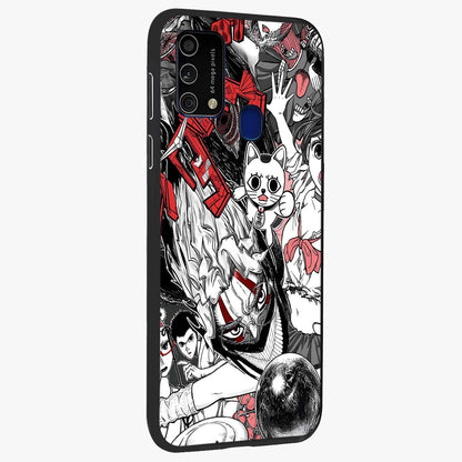 Crimson Chaos Panel Glass Case upright view showcasing intense crimson artwork with dramatic aesthetic style.