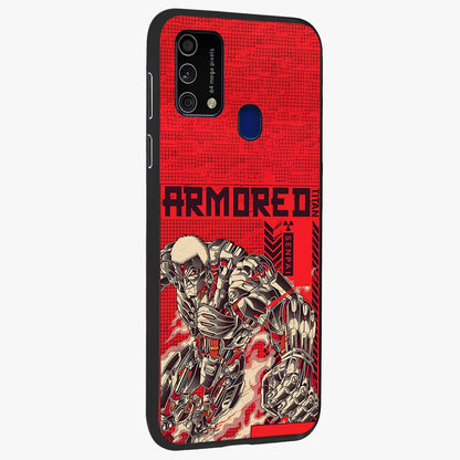 Crimson Mecha Titan Glass Case upright view showcasing dynamic robotic titan design with sci-fi inspired theme.