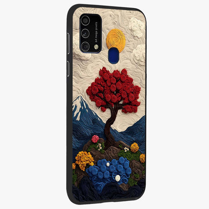 Eternal Nature Tapestry Glass Case upright view showcasing elegant nature tapestry design with decorative style.