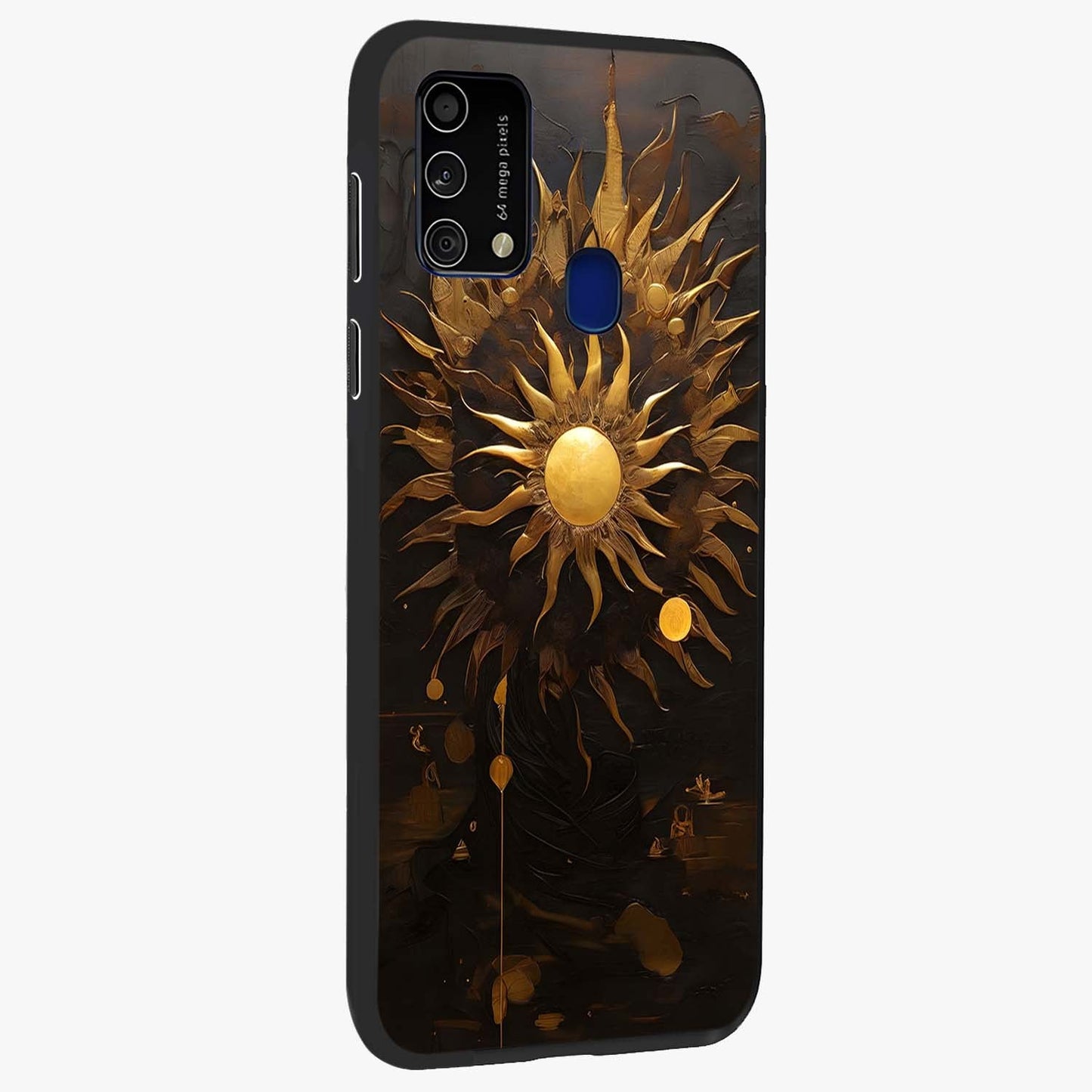 Golden Sun Majesty Glass Case upright view showcasing haunting graveyard artwork with dramatic dark theme.