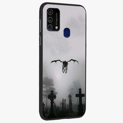 Graveyard Shadow Descent Glass Case upright view showcasing haunting graveyard artwork with dramatic dark theme.