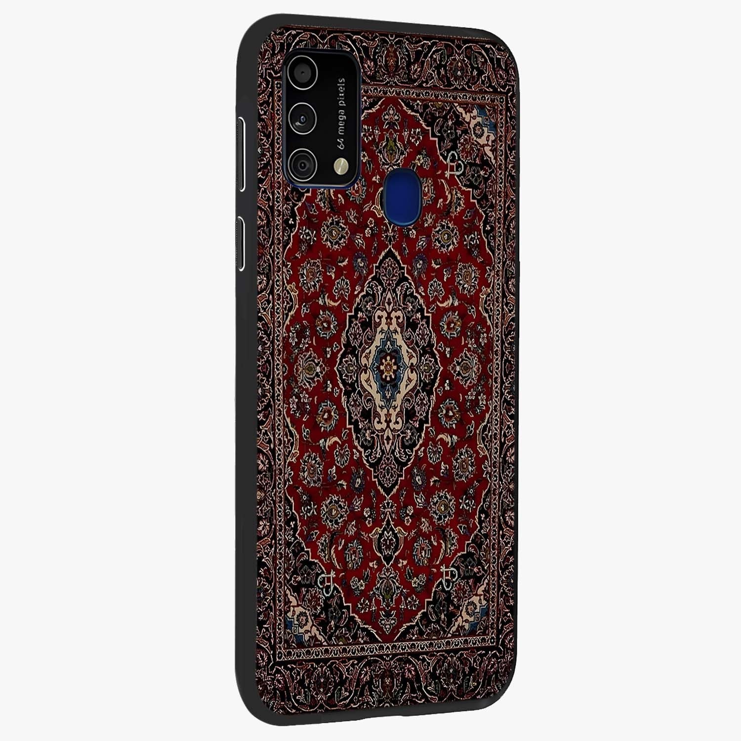 Heritage Carpet Royale Glass Case upright view showcasing detailed ornamental artwork with luxurious traditional theme.