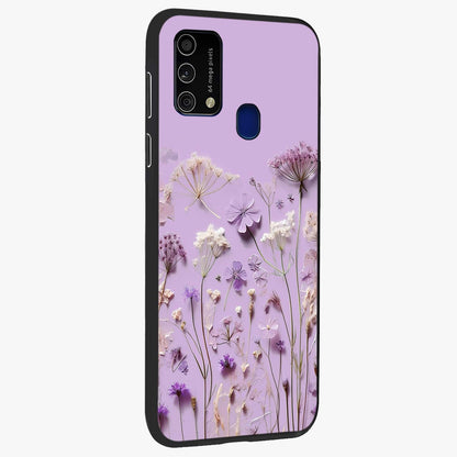 Lavender Blossom Dream Glass Case upright view showcasing delicate lavender blossom artwork with peaceful floral theme.