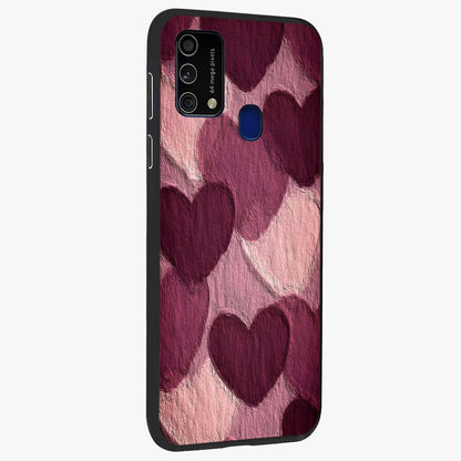 Layered Paper Hearts Glass Case upright view showcasing decorative layered heart artwork with sweet love theme.