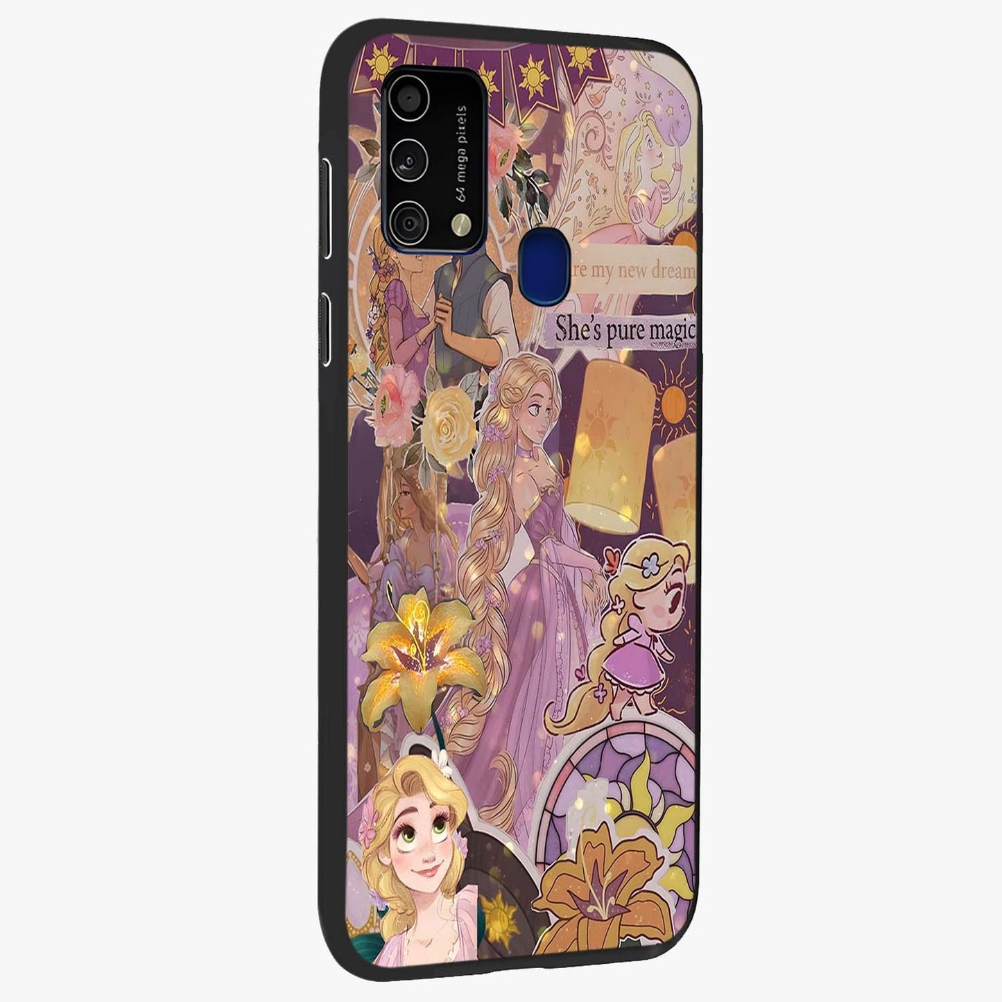 Magical Tangled Dream Glass Case upright view showcasing enchanting artistic artwork with dreamy fantasy theme.