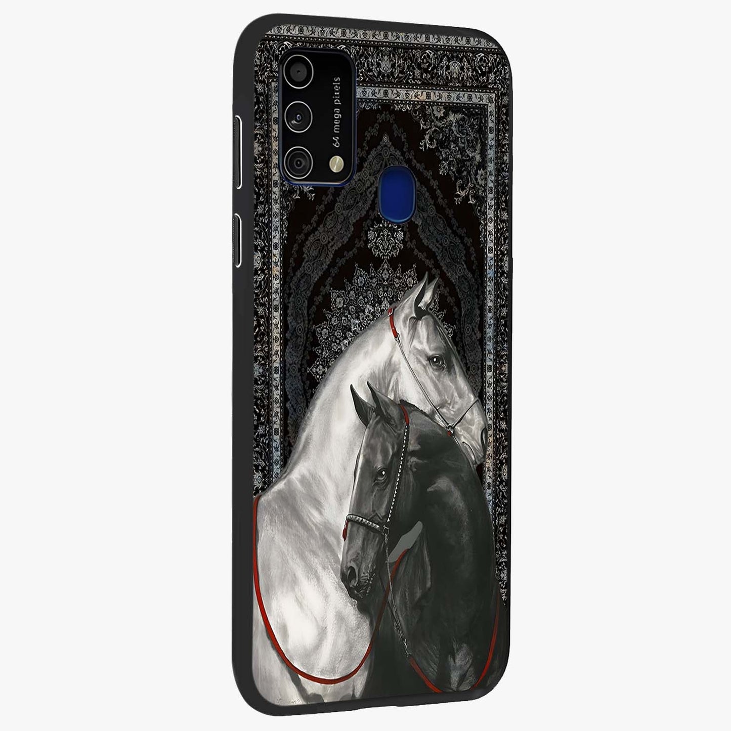Majestic Ride Legacy Glass Case upright view showcasing dynamic ride inspired artwork with modern automotive theme.