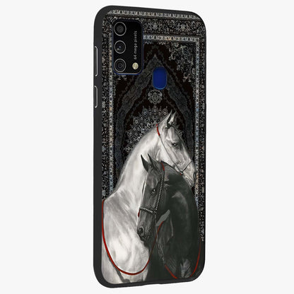 Majestic Ride Legacy Glass Case upright view showcasing dynamic ride inspired artwork with modern automotive theme.