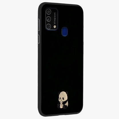 Midnight Panda Love Glass Case upright view showcasing charming panda artwork with playful romantic theme.