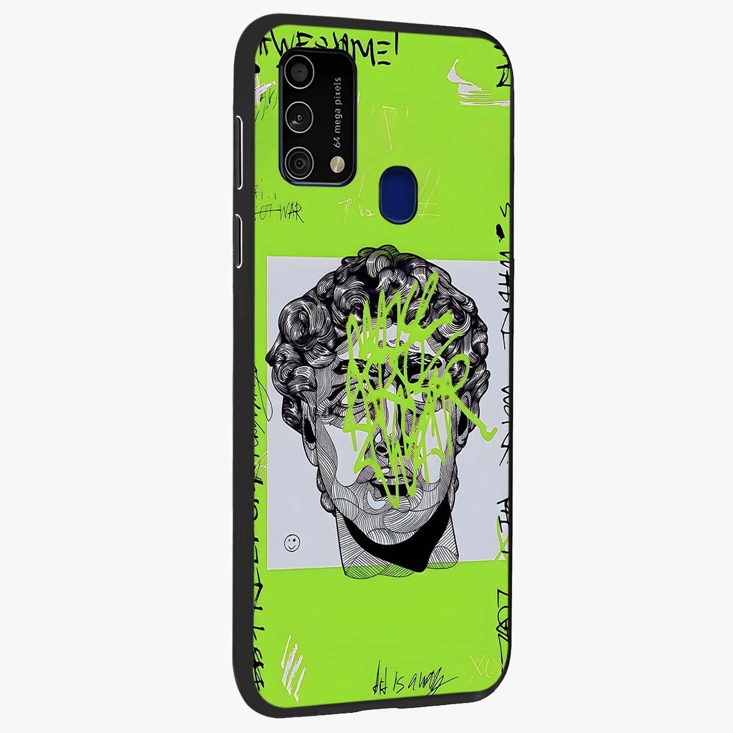 Neo Graffiti Rebellion Glass Case upright view showcasing colorful graffiti artwork with bold modern street style.