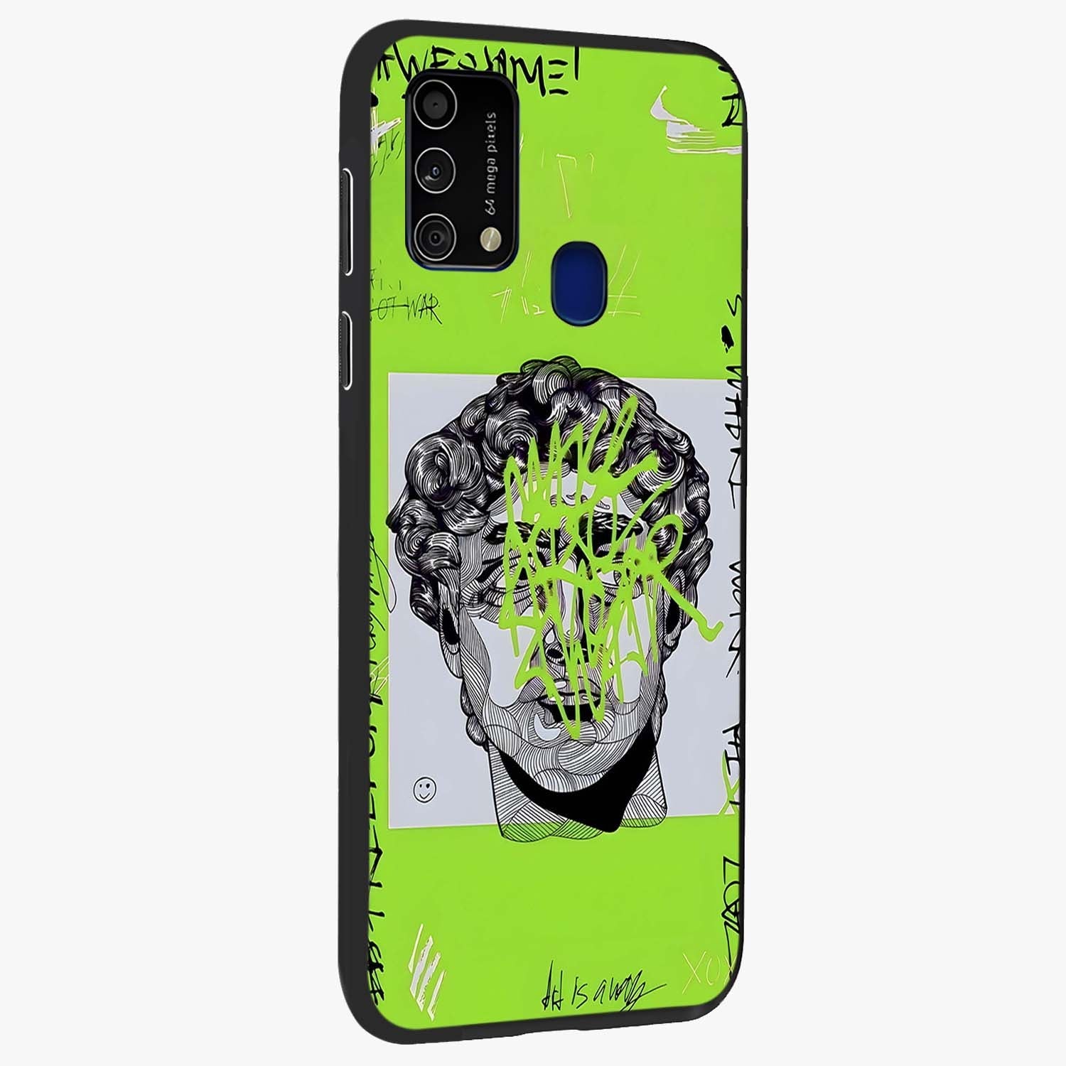 Neo Graffiti Rebellion Glass Case upright view showcasing colorful graffiti artwork with bold modern street style.