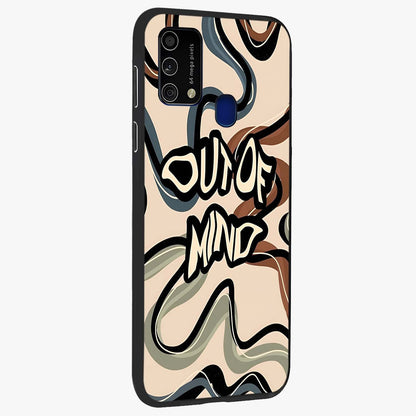 Out Of Mind Glass Case upright view showcasing striking typography artwork with edgy conceptual theme.