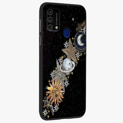Pearls Universe Object Glass Case upright view showcasing decorative pearl themed artwork with cosmic elegance.