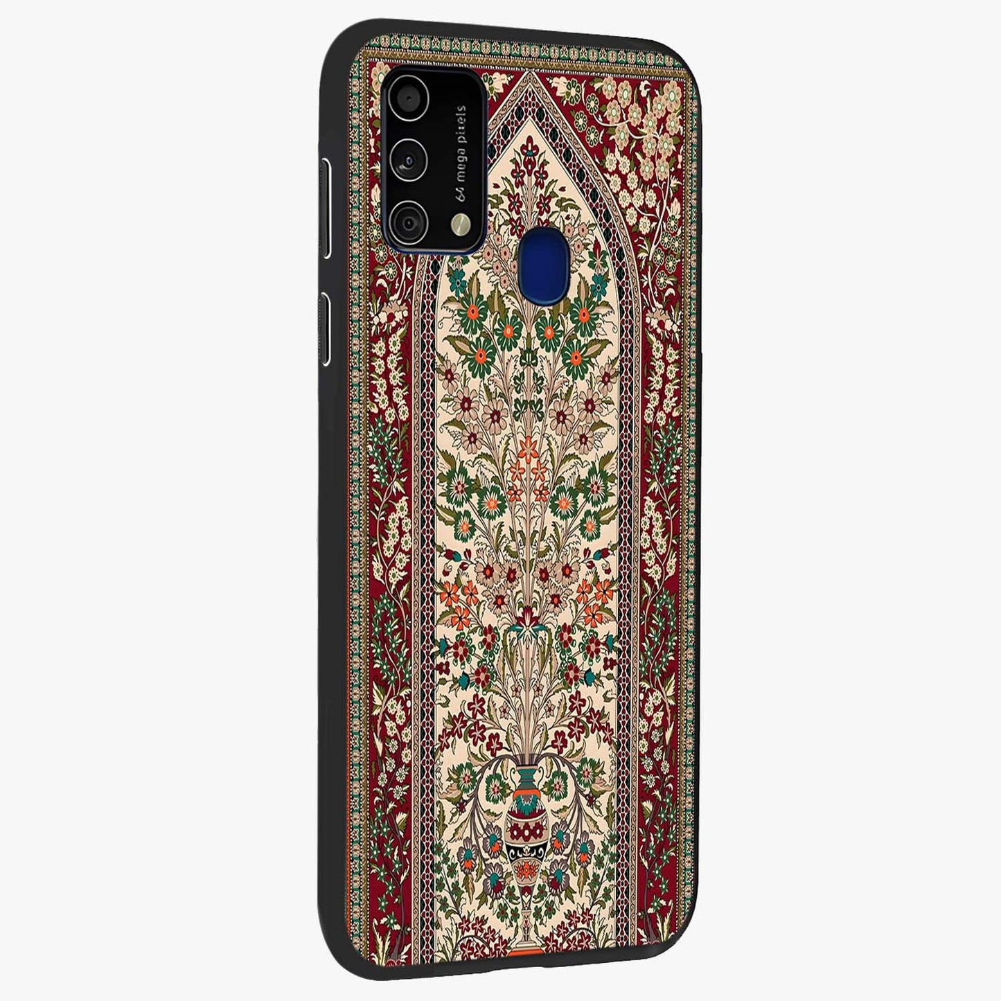 Persian Inspired Glass Case upright view showcasing decorative Persian artwork with rich heritage theme.