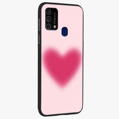 Pink Aura Heart Glass Case upright view showcasing romantic heart artwork with soft pastel theme.